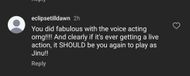 A fan praising the actor's performance